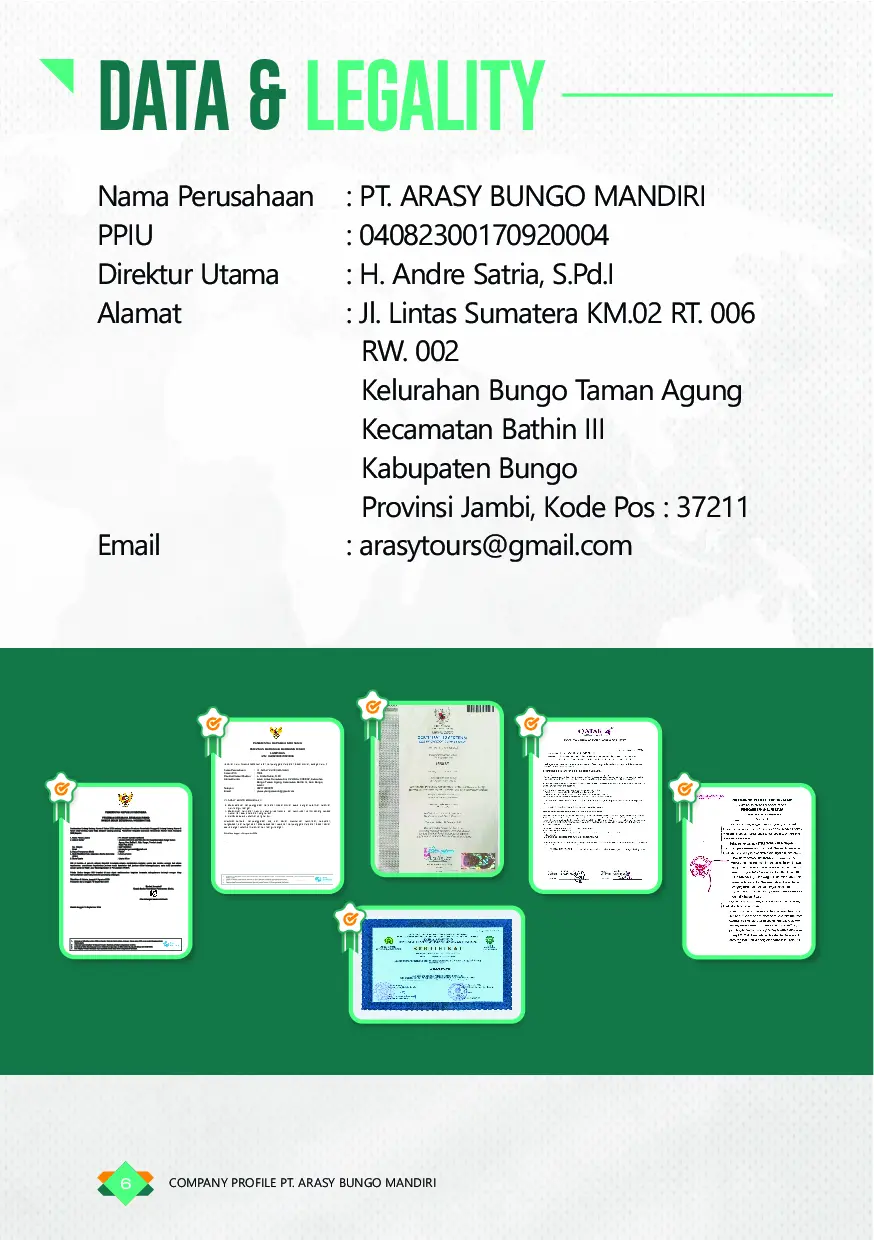 Halaman Tentang Arasy Tour and Travel